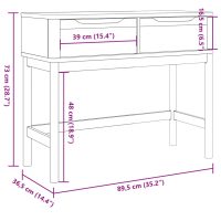 vidaXL Konsolbord FLORO grå 89,5x36,5x73 cm massiv furu - Bild 10