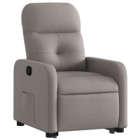 vidaXL Reclinerfåtölj med uppresningshjälp taupe tyg - Bild 3