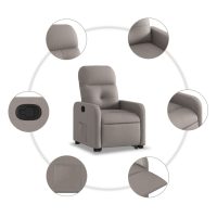 vidaXL Reclinerfåtölj med uppresningshjälp taupe tyg - Bild 7