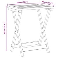 vidaXL Hopfällbart trädgårdsbord 50x36x60 cm massivt akaciaträ - Bild 10