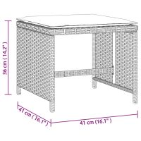 vidaXL Trädgårdspallar med dynor 4 st ljusgrå 41x41x36 cm konstrotting - Bild 11