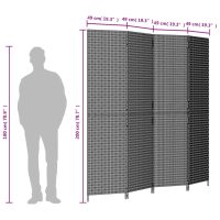 vidaXL Rumsavdelare 4 paneler brun konstrottning - Bild 9