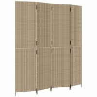 vidaXL Rumsavdelare 4 paneler beige konstrottning - Bild 2