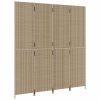 vidaXL Rumsavdelare 4 paneler beige konstrottning - Bild 4