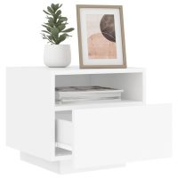 vidaXL Sängbord med LED-lampor 2 st vit 40x39x37 cm - Bild 4