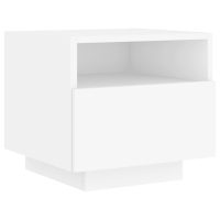 vidaXL Sängbord med LED-lampor 2 st vit 40x39x37 cm - Bild 7