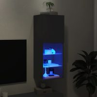 vidaXL Tv-bänk med LED-belysning svart 40,5x30x102 cm - Bild 5