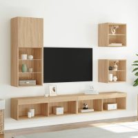 vidaXL Tv-bänk med LED-belysning sonoma-ek 40,5x30x102 cm - Bild 3