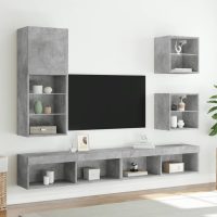 vidaXL Tv-bänk med LED-belysning betonggrå 40,5x30x102 cm - Bild 3