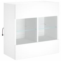 vidaXL Väggmonterad tv-bänk LED vit 58,5x30x60,5 cm - Bild 3