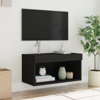 vidaXL Tv-bänk med LED-belysning svart 60x30x30 cm - Bild 5