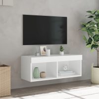 vidaXL Tv-bänk med LED-belysning vit 80x30x30 cm - Bild 5