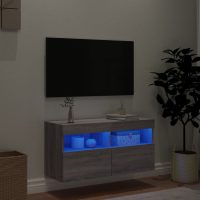 vidaXL Väggmonterad tv-skåp LED grå sonoma-ek 80x30x40 cm - Bild 4