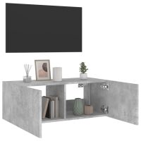 vidaXL Väggmonterad tv-bänk LED betonggrå 80x35x31 cm - Bild 6