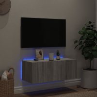 vidaXL Väggmonterad tv-bänk LED grå sonoma 80x35x31 cm - Bild 3