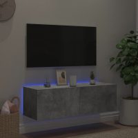 vidaXL Väggmonterad tv-bänk LED betonggrå 100x35x31 cm - Bild 5