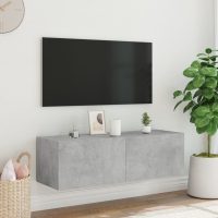 vidaXL Väggmonterad tv-bänk LED betonggrå 100x35x31 cm - Bild 6