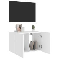 vidaXL Väggmonterad tv-bänk LED vit 60x35x41 cm - Bild 7