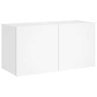 vidaXL Väggmonterad tv-bänk LED vit 80x35x41 cm - Bild 3