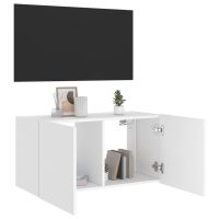 vidaXL Väggmonterad tv-bänk LED vit 80x35x41 cm - Bild 7