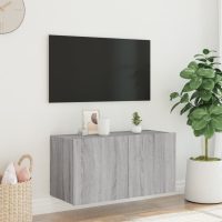 vidaXL Väggmonterad tv-bänk LED grå sonoma 80x35x41 cm - Bild 5