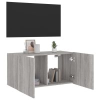 vidaXL Väggmonterad tv-bänk LED grå sonoma 80x35x41 cm - Bild 7