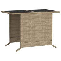 vidaXL Bistrogrupp med dynor 3 delar beige konstrotting - Bild 12