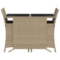 vidaXL Bistrogrupp med dynor 3 delar beige konstrotting - Bild 4