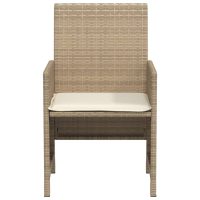 vidaXL Bistrogrupp med dynor 3 delar beige konstrotting - Bild 6