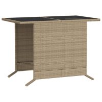 vidaXL Bistrogrupp med dynor 3 delar beige konstrotting - Bild 9