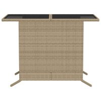 vidaXL Bistrogrupp med dynor 3 delar beige konstrotting - Bild 10