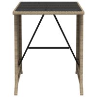 vidaXL Bistrogrupp med dynor 3 delar beige konstrotting - Bild 11