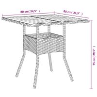 vidaXL Trädgårdsbord med akaciaträ grå 80x80x75 cm konstrotting - Bild 11