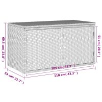 vidaXL Trädgårdsskåp grå 110x55x60,5 cm konstrotting - Bild 11