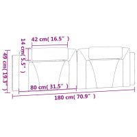 vidaXL Dyna till huvudgavel svart 180 cm konstläder - Bild 10