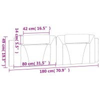 vidaXL Dyna till huvudgavel vit 180 cm konstläder - Bild 10