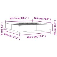 vidaXL Sängram svart 200x200 cm konstruerat trä - Bild 9