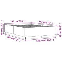 vidaXL Sängram sonoma-ek 140x190 cm konstruerat trä - Bild 9