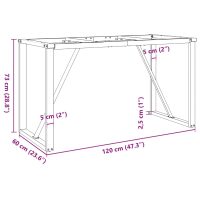 vidaXL Bordsben för matbord O-ram 120x60x73 cm gjutjärn - Bild 9