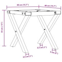 vidaXL Bordsben för soffbord X-ram 40x40x33 cm gjutjärn - Bild 9