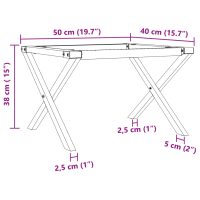 vidaXL Bordsben för soffbord X-ram 50x40x38 cm gjutjärn - Bild 9