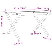 vidaXL Bordsben för soffbord X-ram 60x50x38 cm gjutjärn - Bild 9