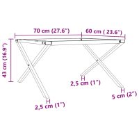 vidaXL Bordsben för soffbord X-ram 70x60x43 cm gjutjärn - Bild 9