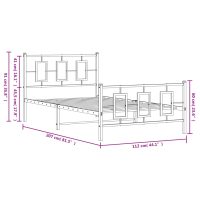 vidaXL Sängram med huvudgavel och fotgavel vit metall 107x203 cm - Bild 10