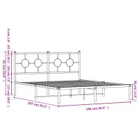 vidaXL Sängram med huvudgavel metall vit 160x200 cm - Bild 10