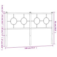 vidaXL Huvudgavel metall vit 140 cm - Bild 7