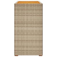 vidaXL Trädgårdsbord med träskiva beige 100x40x75 cm konstrotting - Bild 5