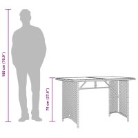 vidaXL Trädgårdsbord med träskiva svart 110x68x70 cm konstrotting - Bild 10