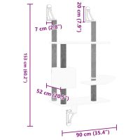 vidaXL Väggmonterat klösträd med klöspelare ljusgrå 153 cm - Bild 7