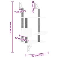 vidaXL Väggmonterat klösträd med klöspelare mörkgrå 153 cm - Bild 7